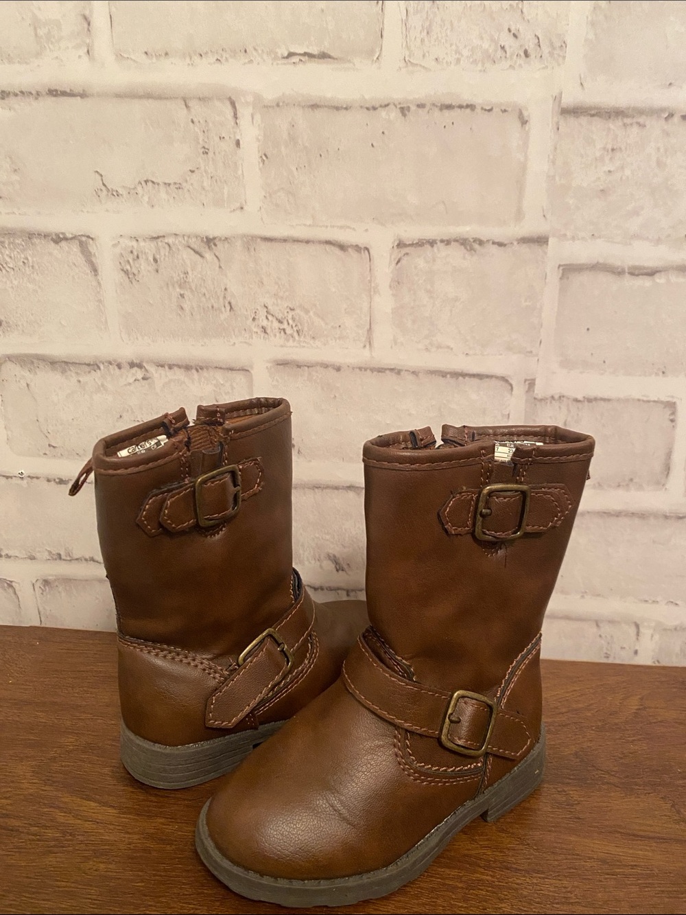 Carter's Brown Girls' Buckle Mid-Calf Boots